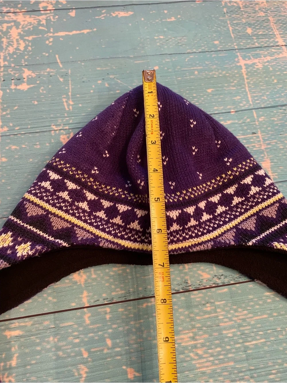 Columbia Purple Winter Earflap Hat With Tassels